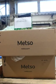 Industrial package or shipment boxes prepared for verification